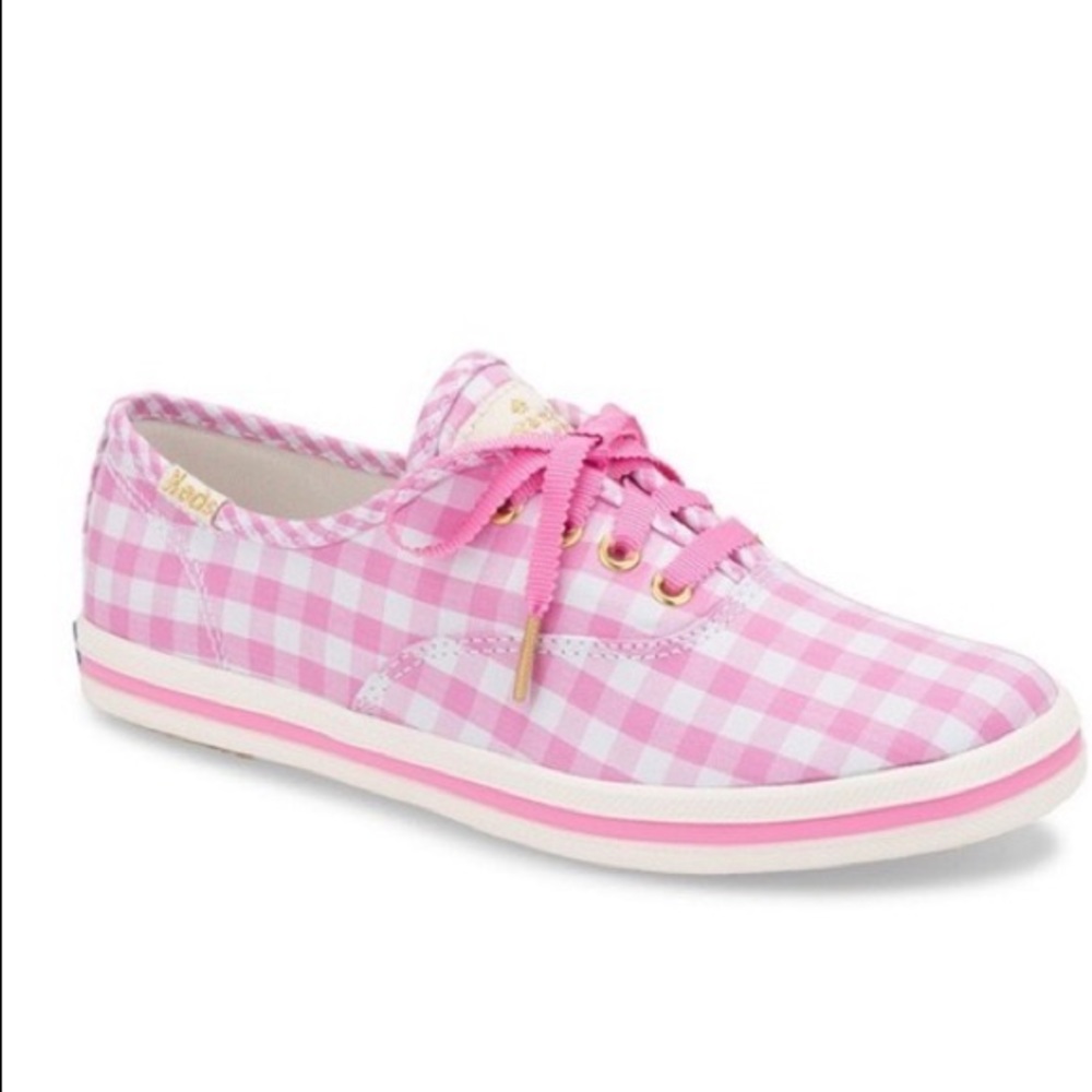 Kate Spade x Keds Girls Pink Gingham Sneakers
